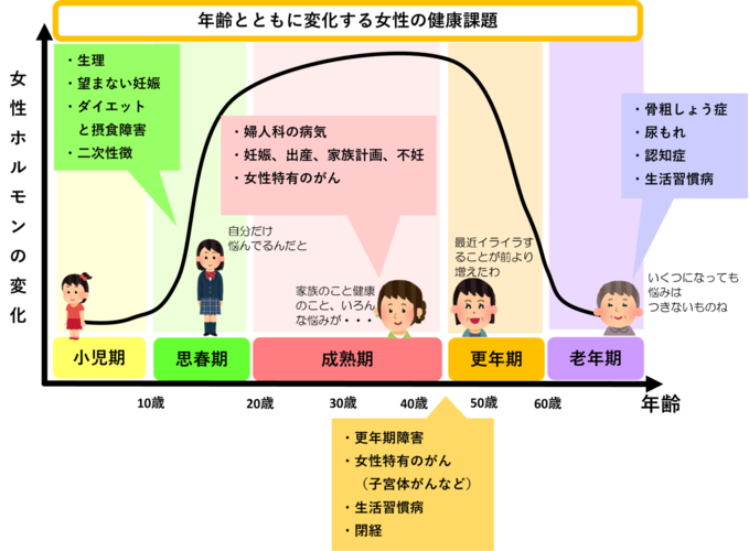 女性のライフステージと心のからだの変化