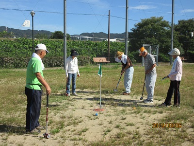 山崎楽生会グラウンドゴルフ写真