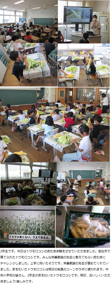 6月30日(月曜日)トウモロコシの皮むき体験(2年)の画像2