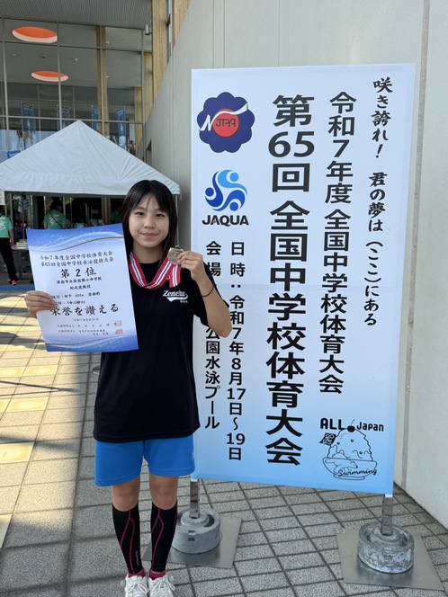 水泳全国2位の画像