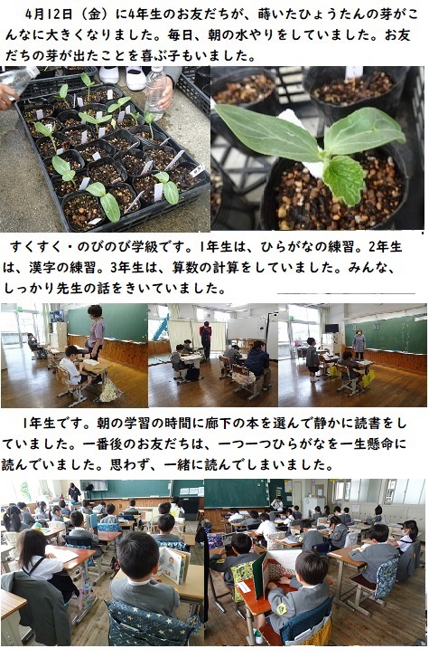 4月30日（火曜日）先週は、家庭訪問ありがとうございました。の画像1