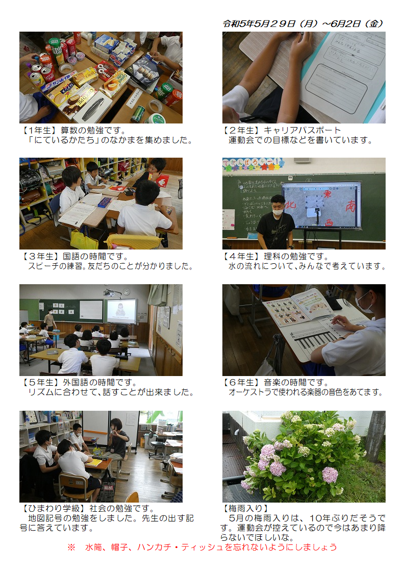 5月29日（月曜日）～6月2日（金曜日）の画像