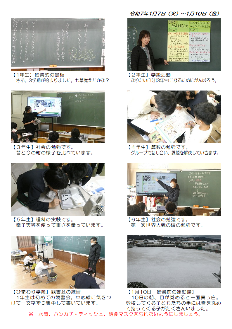 令和7年1月7日（火曜日）から10日（金曜日）の画像