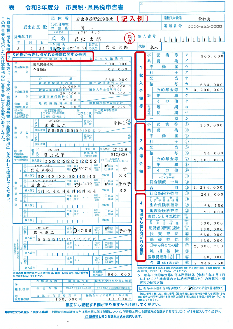 令和3年度分市民税 県民税申告の手引き 岩出市