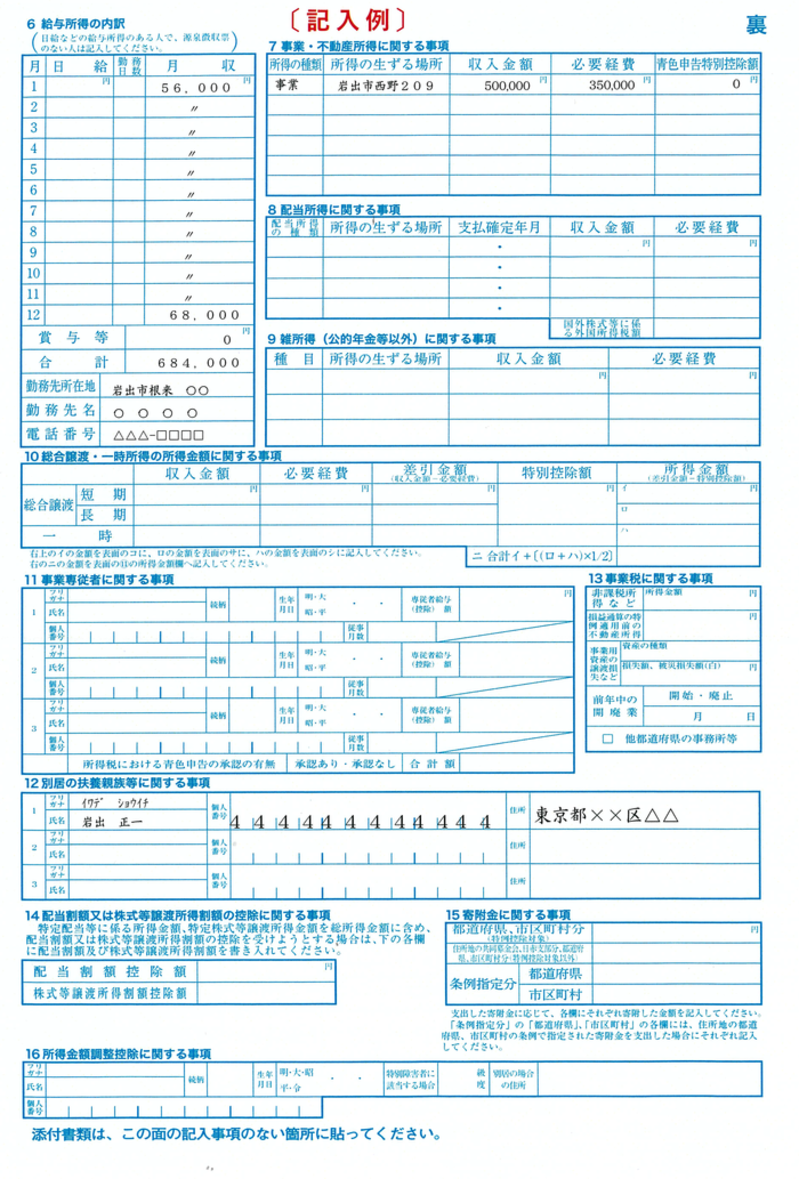 書 申告 県民 市 税